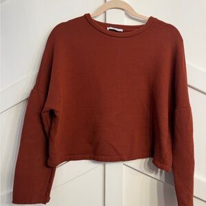 Zara Women's Brick Red Sweatshirt